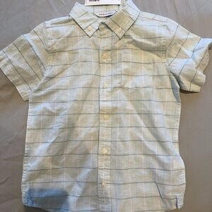 Janie and Jack Aqua Plaid Shirt